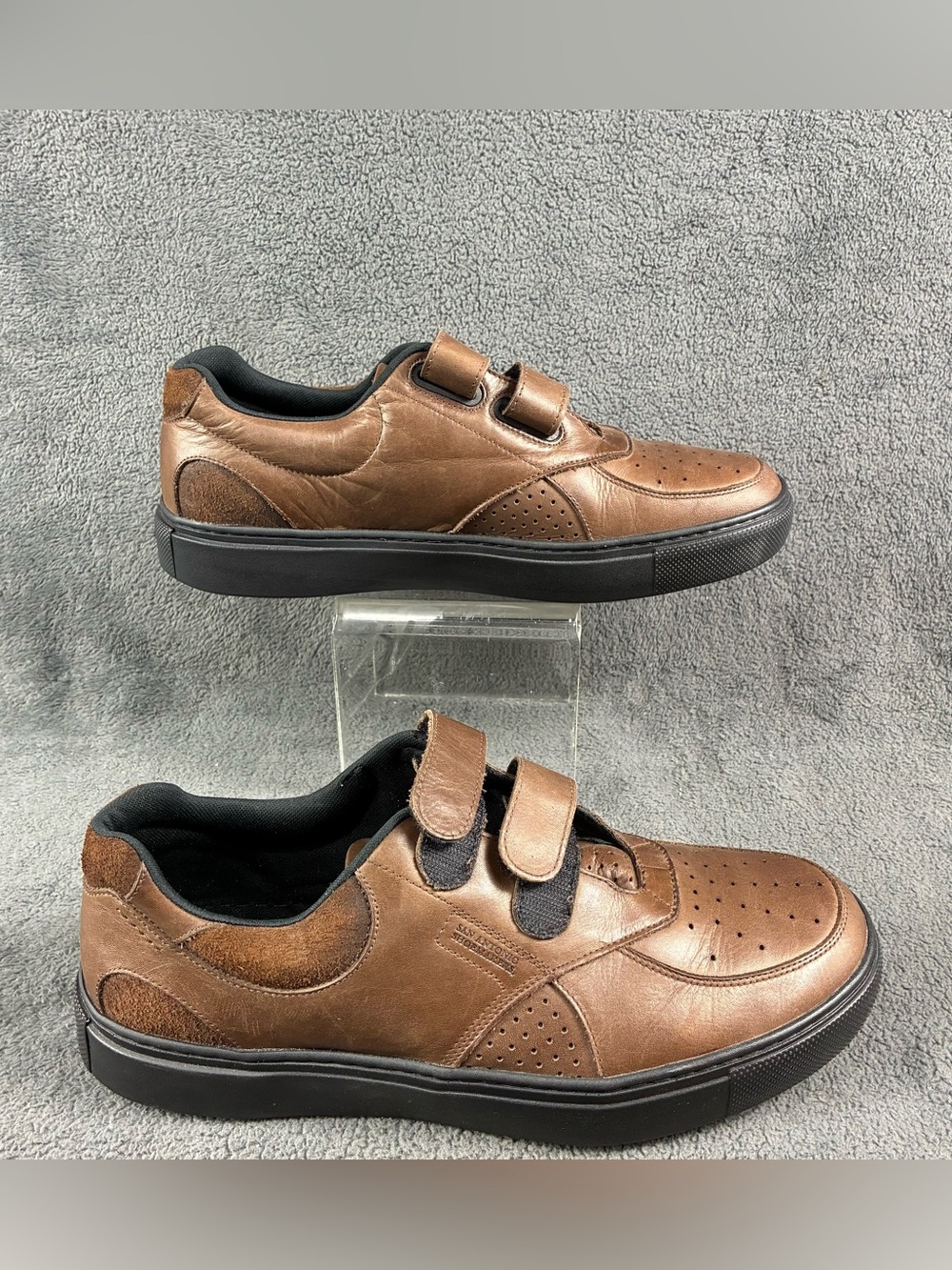 Sz 13.5 M Men's SAS High Street V EZ Strap Brown Leather Comfort Shoes Sneakers